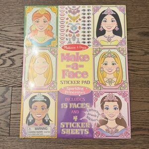 NEW Melissa & Doug Sparkling Princess Sticker Pad with Glittery Designs